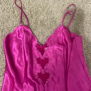 Erika Taylor Intimates pink/purple Floral Hearts satin Nightgown!